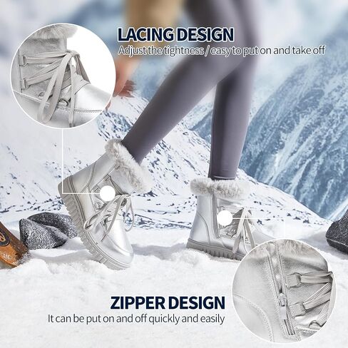 HYPOCRUTE Winter Boots for Women Fur Lined Snow Boots for Women Warm Comfortable Outdoor Ankle Boots Hiking Work Booties in Saudi Arabia
