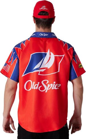 Maxim Party Supplies Ricky Bobby Costume Short Sleeve Shirt and Hat for Men - Race Car Driver Halloween Costume Outfit in Saudi Arabia