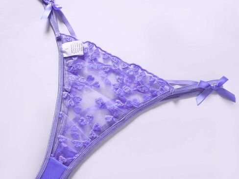 Sexy Womens Underwire Strappy Embroidered Mesh Sheer Lingerie V Neck Set See Bra 2 Piece in Saudi Arabia