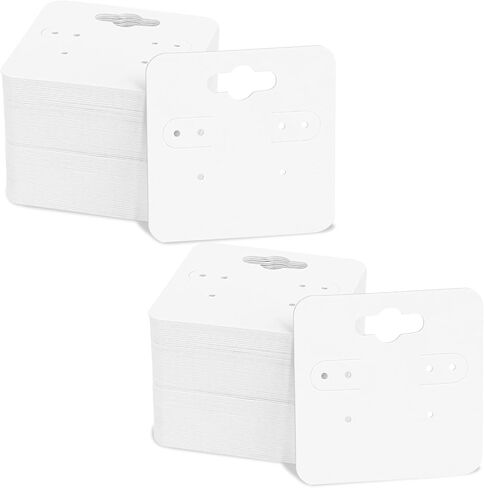 Hariendny 100 PCS White Earring Display Holder Cards 2" Earring Display Card for Display 6 Holes Blank Paper Cards Earring Cards Jewelry Display Cards for Hanging Earrings Jewelry Holder Cards in Saudi Arabia