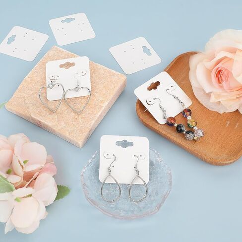Hariendny 100 PCS White Earring Display Holder Cards 2" Earring Display Card for Display 6 Holes Blank Paper Cards Earring Cards Jewelry Display Cards for Hanging Earrings Jewelry Holder Cards in Saudi Arabia