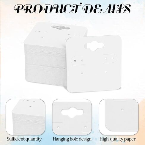 Hariendny 100 PCS White Earring Display Holder Cards 2" Earring Display Card for Display 6 Holes Blank Paper Cards Earring Cards Jewelry Display Cards for Hanging Earrings Jewelry Holder Cards in Saudi Arabia