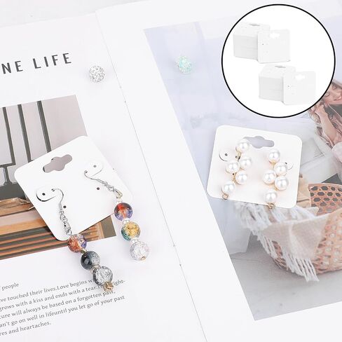 Hariendny 100 PCS White Earring Display Holder Cards 2" Earring Display Card for Display 6 Holes Blank Paper Cards Earring Cards Jewelry Display Cards for Hanging Earrings Jewelry Holder Cards in Saudi Arabia