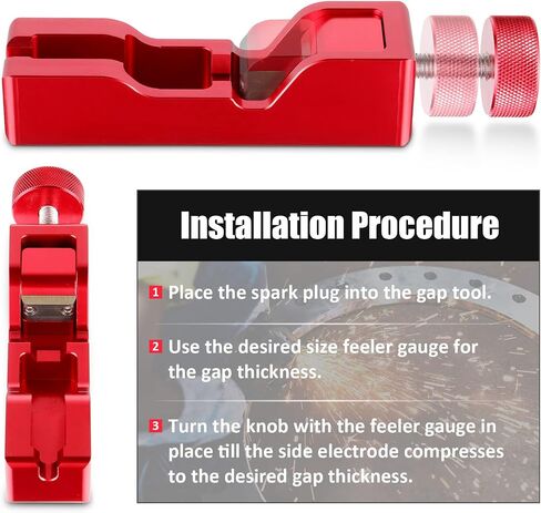 Universal Spark Plug Gap Tool with Feeler Gauge for Most 10mm 12mm 14mm 16mm Spark Plugs Red in Saudi Arabia