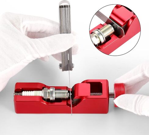 Universal Spark Plug Gap Tool with Feeler Gauge for Most 10mm 12mm 14mm 16mm Spark Plugs Red in Saudi Arabia