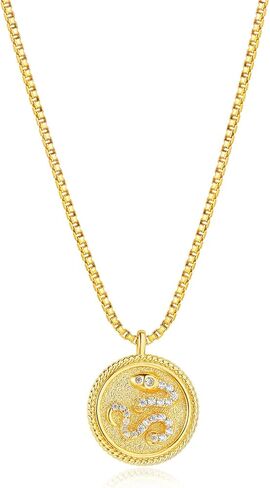 MEVECCO Dainty Gold Snake Necklace for Women 18k Gold Plated Serpent Snake Charm Necklace Cubic Zircon Snake Pendent Chunky Gold Snake Simple Minimalist Delicate Handmade Boho Jewelry For Her in Saudi Arabia