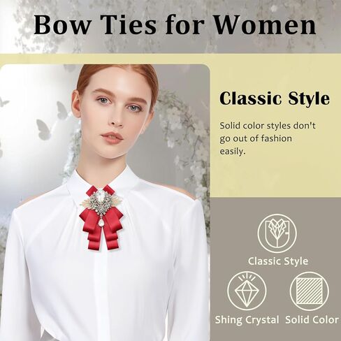 Mens Bow Tie, Black Navy Rhinestone Crystal Bow Tie for Women Men, Clip on Silk Ribbon Bowtie for Groom Banquet Dress in Kuwait