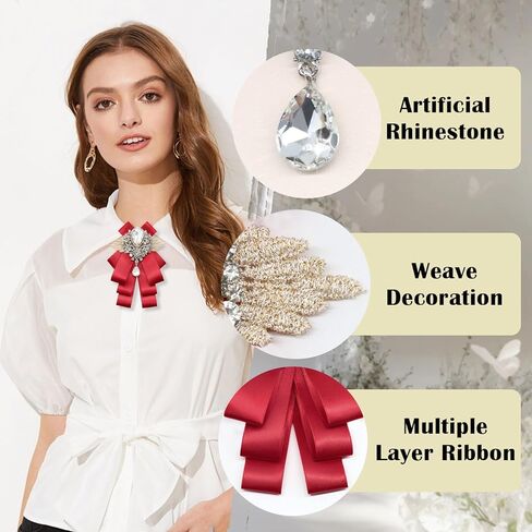 Mens Bow Tie, Black Navy Rhinestone Crystal Bow Tie for Women Men, Clip on Silk Ribbon Bowtie for Groom Banquet Dress in Kuwait