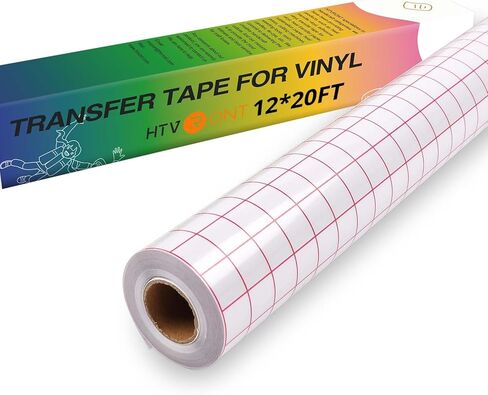 HTVRONT Transfer Tape for Vinyl - 12" x 10 FT Red Alignment Grid Clear Transfer Paper for Vinyl for Self Adhesive Vinyl - High Tack Transfer Tape for Cricut, for Signs Stickers Decals Walls Doors in Saudi Arabia