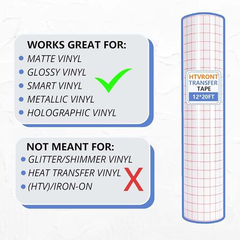 HTVRONT Transfer Tape for Vinyl - 12" x 10 FT Red Alignment Grid Clear Transfer Paper for Vinyl for Self Adhesive Vinyl - High Tack Transfer Tape for Cricut, for Signs Stickers Decals Walls Doors in Saudi Arabia