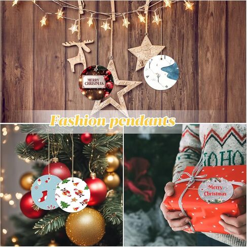 30 قطعة من الحلي الخزفية الفارغة على الوجهين 3 بوصة مستديرة التسامي حلية الفراغات السائبة زخرفة السيراميك فارغة للطباعة بالضغط الحراري صياغة DIY شخصية عيد الميلاد ديكور المنزل in Kuwait