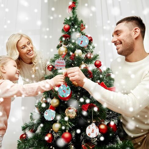 30 قطعة من الحلي الخزفية الفارغة على الوجهين 3 بوصة مستديرة التسامي حلية الفراغات السائبة زخرفة السيراميك فارغة للطباعة بالضغط الحراري صياغة DIY شخصية عيد الميلاد ديكور المنزل in Kuwait