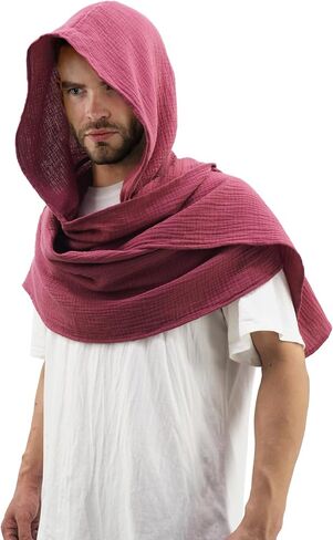 Women Men Fashion Shawl Scarf Cape | Multifunctional Hooded Cowl | Medieval Linen Cotton Cowl Hood |Vintage Goth Costume in Saudi Arabia