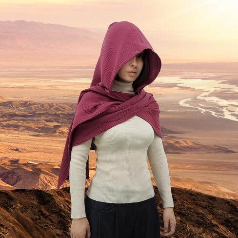 Women Men Fashion Shawl Scarf Cape | Multifunctional Hooded Cowl | Medieval Linen Cotton Cowl Hood |Vintage Goth Costume in Saudi Arabia