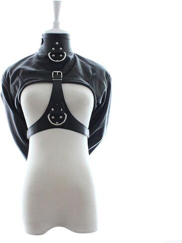 Leather restraint Body Harness Bondage Straight Jacket Adult Costume Hand Cross Arm Guard Sleeve, Novelty Fancy in Saudi Arabia