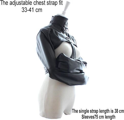 Leather restraint Body Harness Bondage Straight Jacket Adult Costume Hand Cross Arm Guard Sleeve, Novelty Fancy in Saudi Arabia