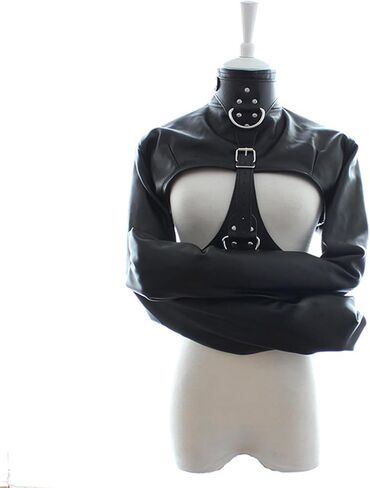Leather restraint Body Harness Bondage Straight Jacket Adult Costume Hand Cross Arm Guard Sleeve, Novelty Fancy in Saudi Arabia