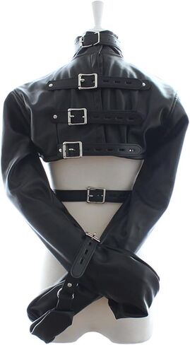Leather restraint Body Harness Bondage Straight Jacket Adult Costume Hand Cross Arm Guard Sleeve, Novelty Fancy in Saudi Arabia