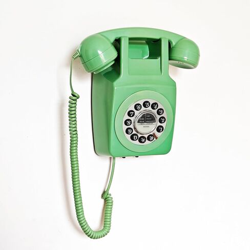 Wall Telephone, Corded Landline Phone for Home, Wall Mounted Retro Telephone, 1960s Old Fashion Antique Phones, Single Line Analog Trimline Phone with Loud Ringer for Seniors (Green) in Kuwait