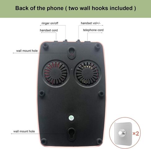 Wall Telephone, Corded Landline Phone for Home, Wall Mounted Retro Telephone, 1960s Old Fashion Antique Phones, Single Line Analog Trimline Phone with Loud Ringer for Seniors (Green) in Kuwait