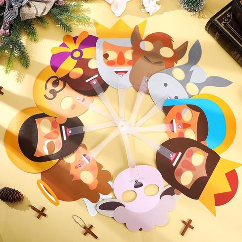 10 Pcs Nativity Story Masks Nativity Sets Nativity Play Set Sunday School Fun Activities Nativity Games Christmas Game Bible Toys Catholic Toys Jesus Toys Little People Nativity Gifts in Saudi Arabia
