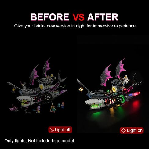 LED Lighting Kit for Lego DREAMZzz Nightmare Shark Ship 71469, LED Light Compatible with Lego 71469 Building Block Models (Not Include Set) in Saudi Arabia