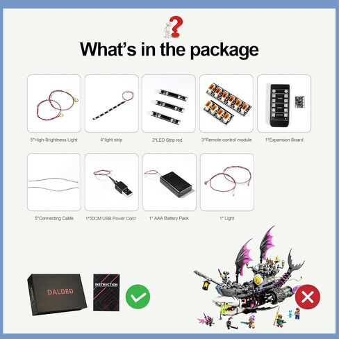 LED Lighting Kit for Lego DREAMZzz Nightmare Shark Ship 71469, LED Light Compatible with Lego 71469 Building Block Models (Not Include Set) in Saudi Arabia