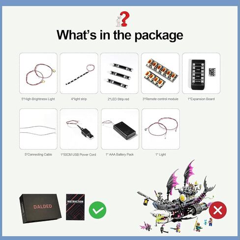 LED Lighting Kit for Lego DREAMZzz Nightmare Shark Ship 71469, LED Light Compatible with Lego 71469 Building Block Models (Not Include Set) in Saudi Arabia