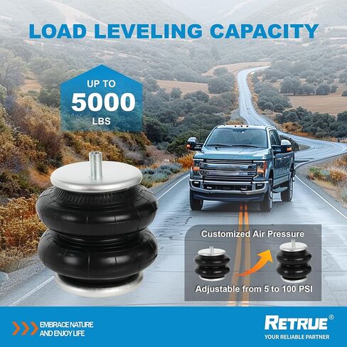 طقم تعليق أكياس الهواء الخلفية لـ 2011-2016 Ford F250 F350، 2011-2013 F450 سحب الشاحنات، 5000 رطل من سعة تسوية الحمل، بديل للوسائد الهوائية Firestone 2597 Ride Rite لتعليق الشاحنات in Kuwait