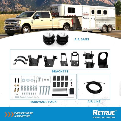 طقم تعليق أكياس الهواء الخلفية لـ 2011-2016 Ford F250 F350، 2011-2013 F450 سحب الشاحنات، 5000 رطل من سعة تسوية الحمل، بديل للوسائد الهوائية Firestone 2597 Ride Rite لتعليق الشاحنات in Kuwait