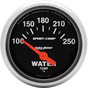 Auto Meter 3337 Sport-Comp Electric Water Temperature Gauge, Regular, 2.3125 in.