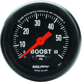 AUTO METER 2617 Z-Series Mechanical Boost Gauge, 2.3125 in.