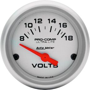 Auto Meter 4391 Ultra-Lite Electric Voltmeter Gauge, Regular, 2.3125 in.