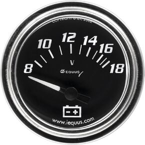 Equus 7268 2" Voltmeter, Chrome with Black Dial