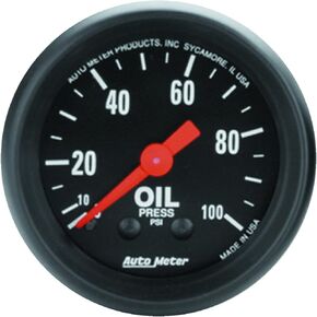 AUTO METER 2604 Z-Series Mechanical Oil Pressure Gauge, 2-1/16" (52.4mm)