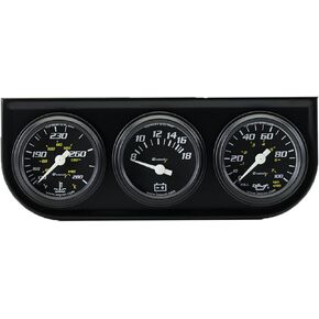 Equus 6100 1-1/2" Volt Triple Gauge Kit, Black