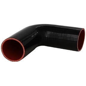 HPS HTSEC90-300-BLK Silicone High Temperature 4-ply Reinforced 90 degree Elbow Coupler Hose, 30 PSI Maximum Pressure, 3.75" Leg Length on each side, 3" ID, Black