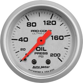 Auto Meter 4322 Ultra-Lite Mechanical Oil Pressure Gauge,2.3125 in.