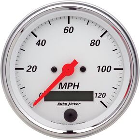 Auto Meter 1380 Arctic White Electric Programmable Speedometer