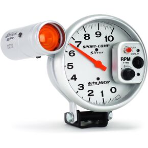 Auto Meter 3911 Sport-Comp Silver Shift-Lite Tachometer, 5.000 in.