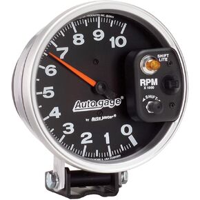 AUTO METER 233903 Autogage Monster Shift-Lite Tachometer,5.000 in.,Black dial/Silver bezel