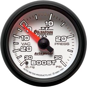 Auto Meter 7503 Phantom II 2-1/16" 30 in. Hg/30 PSI Mechanical Vacuum/Boost Gauge