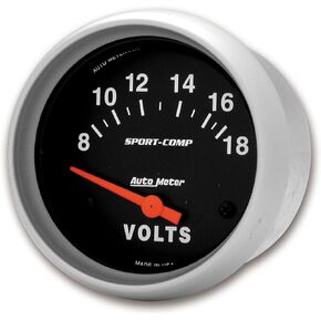 Auto Meter 3592 Sport-Comp Electric Voltmeter Gauge Regular, 2.625 in.