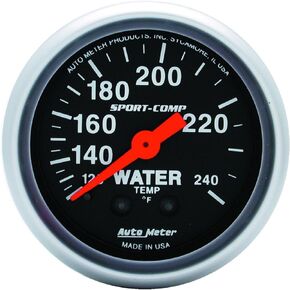 Auto Meter 3333 Sport-Comp Mechanical Water Temperature Gauge