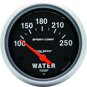 Auto Meter 3531 Sport-Comp Electric Water Temperature Gauge Regular, 2 5/8"
