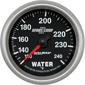 Auto Meter 7632 Sport-Comp II 2-5/8" 120-240 F Mechanical Water Temperature Gauge