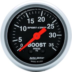 Auto Meter 3304 Sport-Comp Mechanical Boost Gauge 2.3125 in.