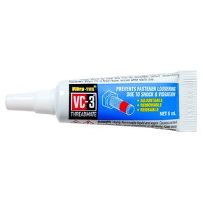 Vibra-TITE VC-3 Threadmate, 30 ml Bottle with Brush Cap Applicator & VC-3 Tape Instant Threadlocker - Adjust, Remove, & Reuse,0.625''W x 60''L,23805BC