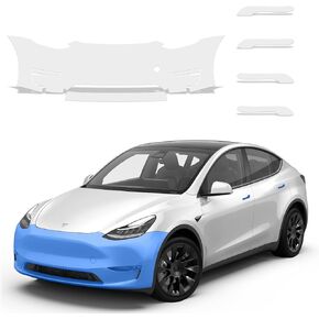 Factory Crafts-Front Bumper Pre-Cut Stone Guard Paint Protection Film Clear Bra PPF Digitally Cut kit Compatible with Tesla Model Y 2020-2024