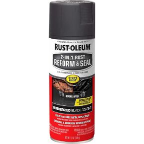 Rust-Oleum 344713 Automotive 2-In-1 Rust Reform & Seal Spray, 12 oz, Flat Black